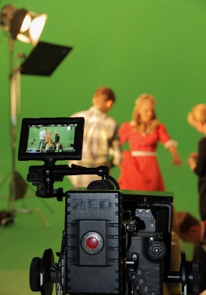 Illustration de plateau de tournage sur fond vert