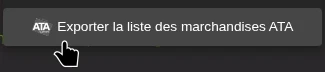 Le bouton d'export de carnet ATA