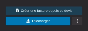 Les boutons de téléchargement d'un devis, et de création d'une facture depuis le devis.