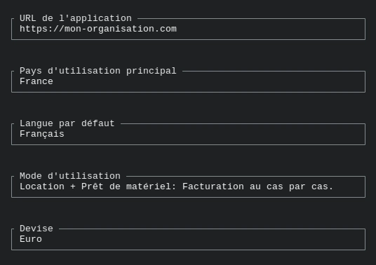 Première étape de l'assistant d'installation CLI de Loxya
